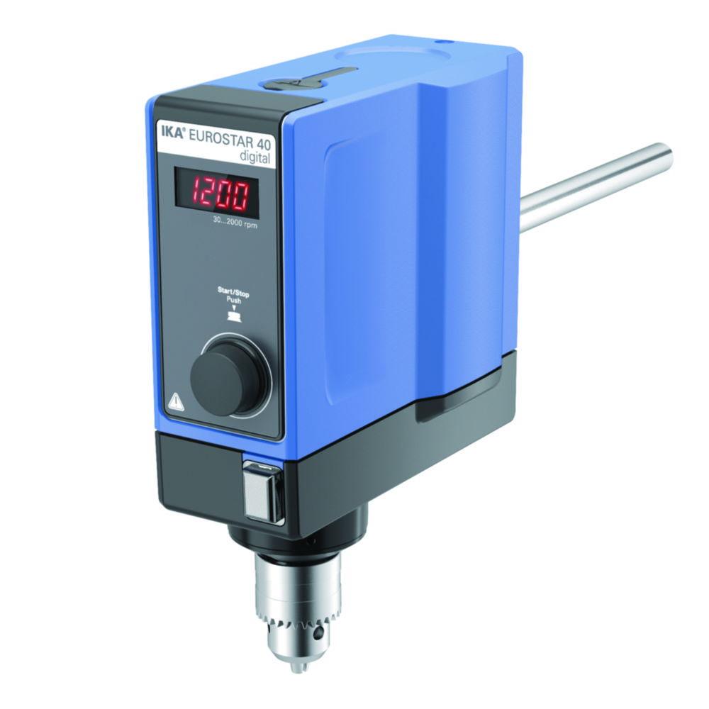 IKA EUROSTAR 40 Digital S 3 Overhead Stirrer with Swiss Plug, 0/30 - 2.000 min-1, without Accessories