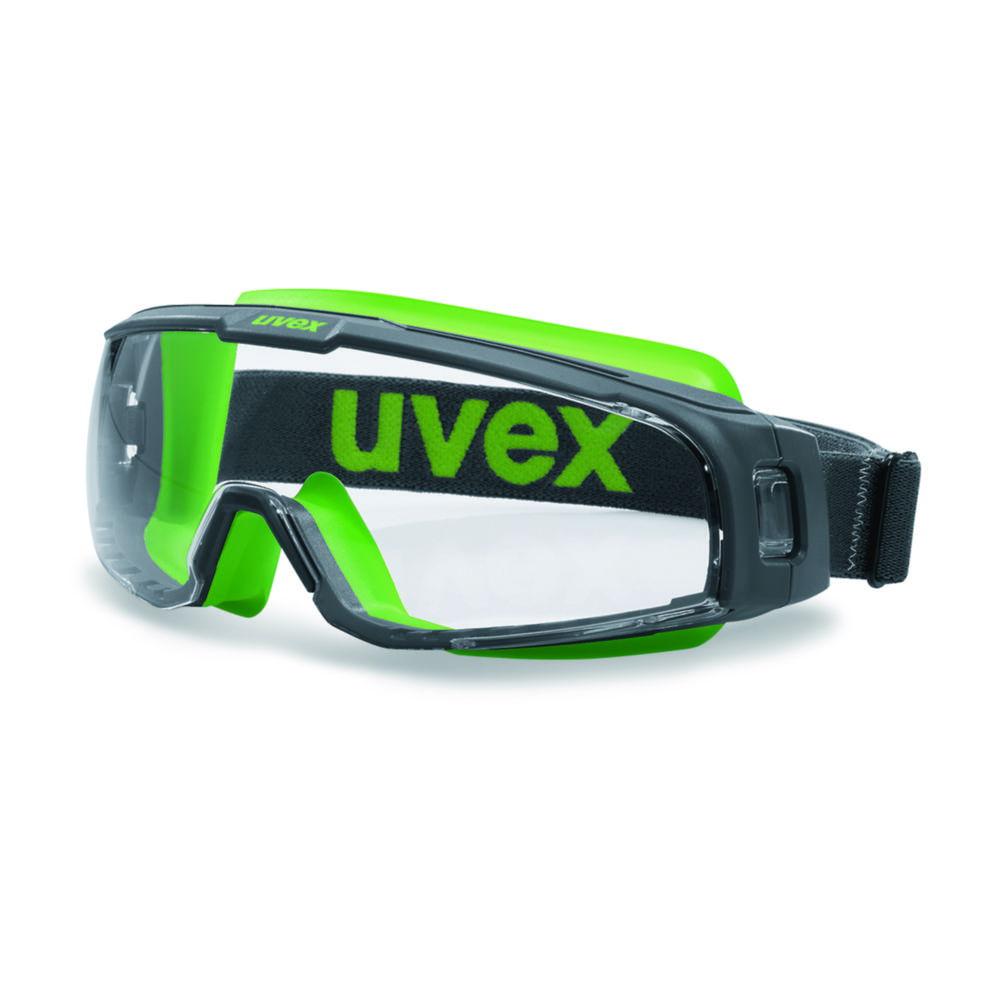 Uvex Safety Goggles U-Sonic 9308, Gray/Lime, Disc PC, Colorless, UV 400, 2C-12W, Supravision Excellence

