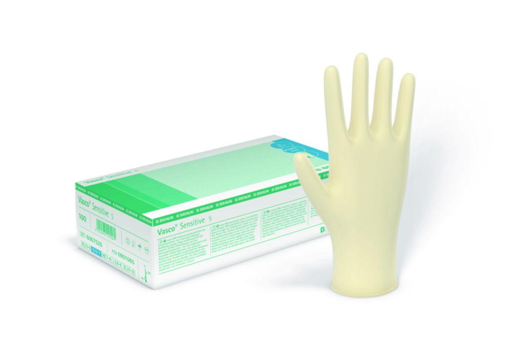 B. Braun Vasco Medical Examination Gloves, Size 5-6 e.smal Sensitive, Latex, Clear, Powder-Free, Non-Sterile, Pack of 100