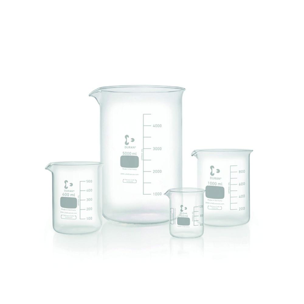 DWK Duran Low Form Beaker with Spout, 600 mL