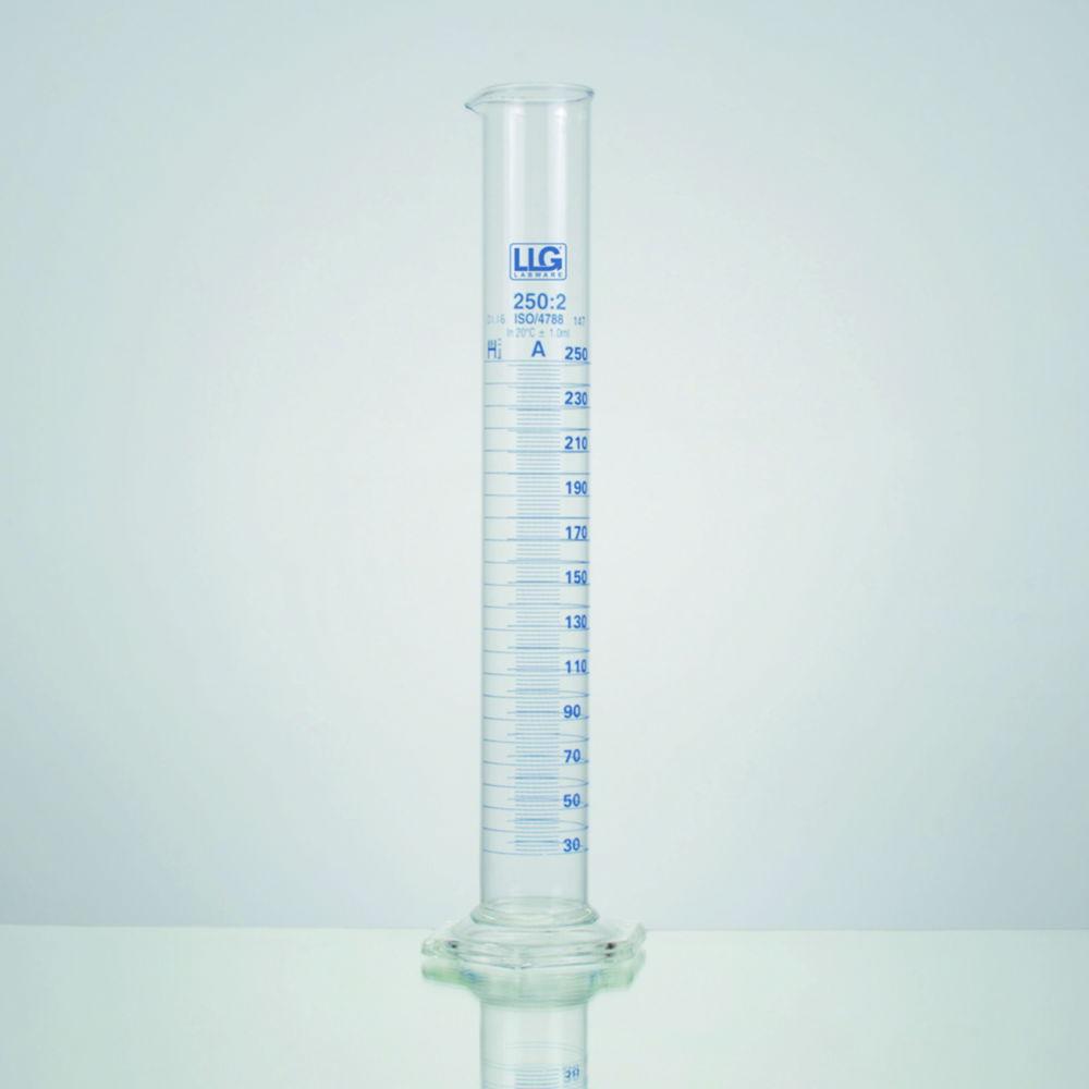 LLG Measuring Cylinder 25 mL Tall Form Boro 3.3 Class A Blue Scale Boro 3.3 Base Batch Certified, Pack of 2