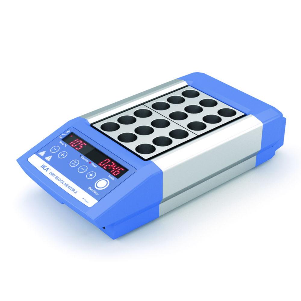 IKA Digital Block Thermostat Dry Block Heater 2 S 3, for 2 Aluminium Block Inserts, up to 120 °C, with Swiss Plug
