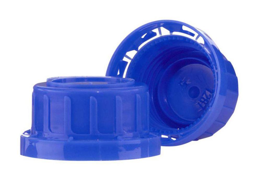 Kautex Screw Caps PP Blue 45mm, Tamper-Evident Ring for 250/350mL Flasks, Conical Seal (Pack of 100)

