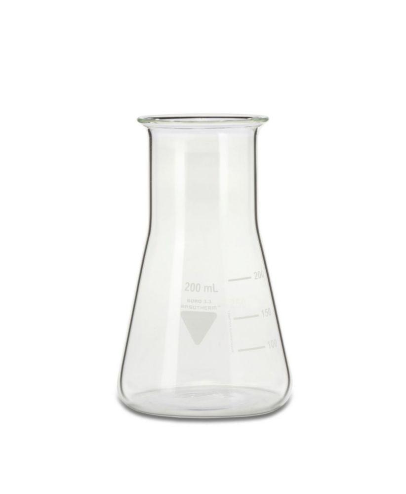 Scherf Präzision Erlenmeyer Flasks 200 mL, Wide Neck, Boro 3.3 (Pack of 10)