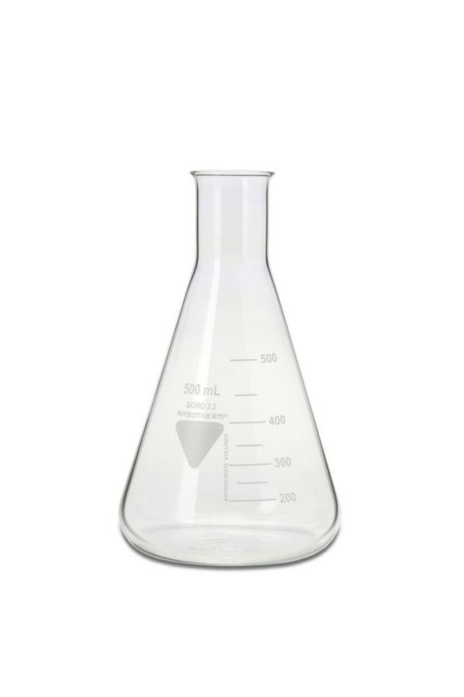 Scherf Erlenmeyer Flask 500 ml, Narrow Neck, Boro 3.3, Pack of 10
