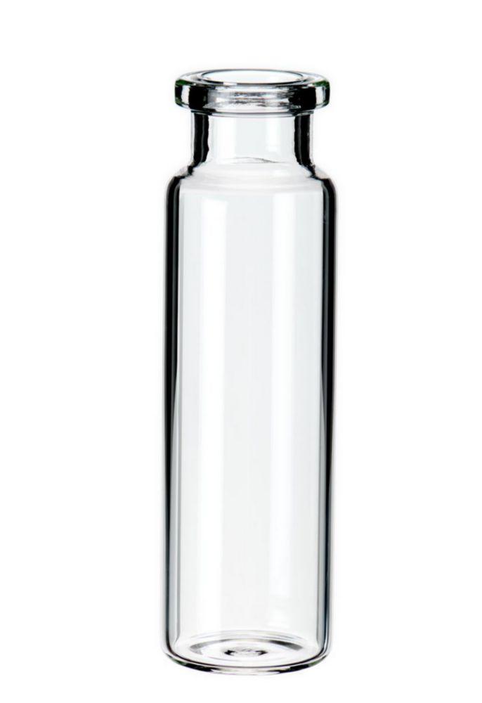 LLG Headspace Crimp Neck Vial N 20, 20ml, Clear, Flat Bottom, Flat DIN Neck, Pack of 100