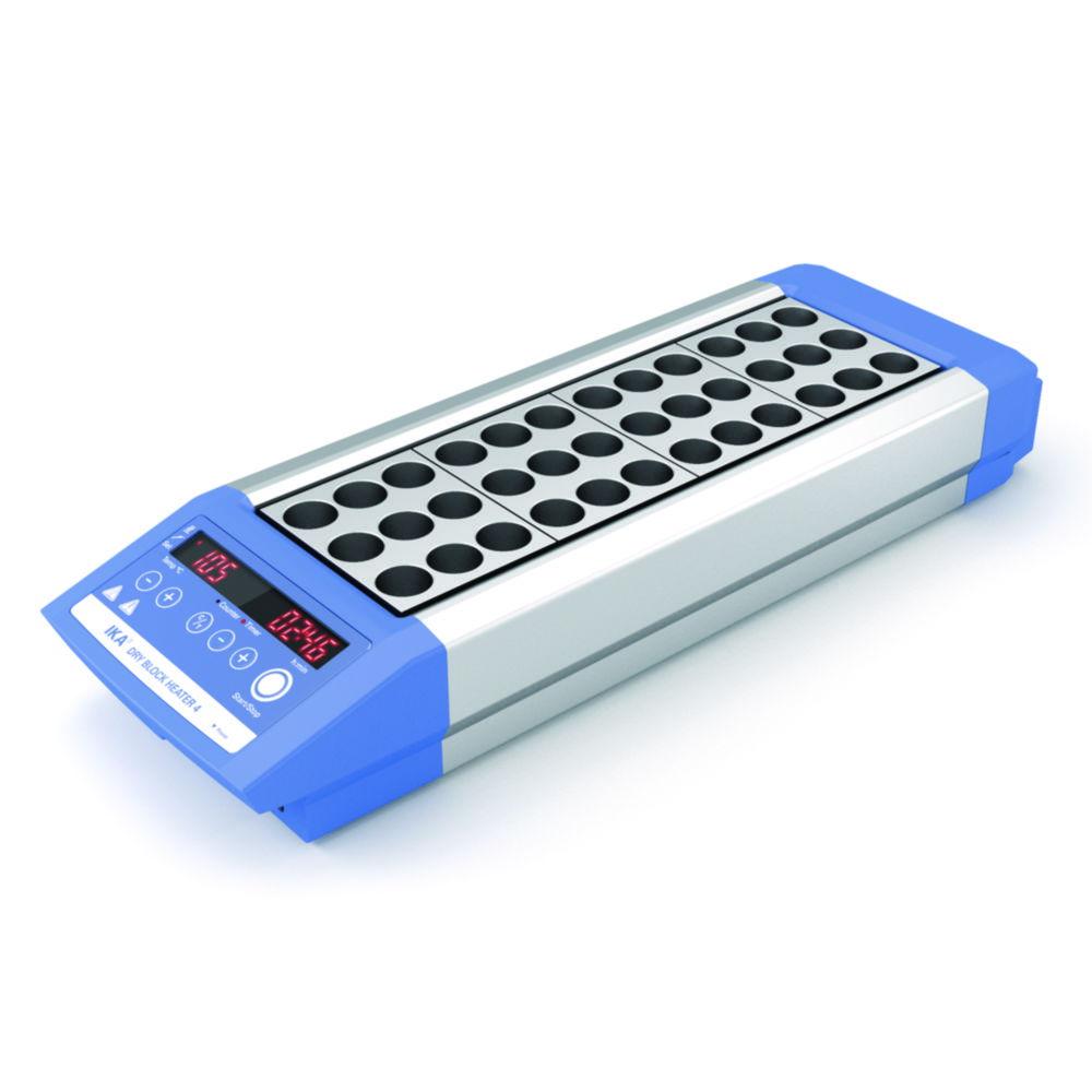IKA Digital Block Thermostat Dry Block Heater 4 S 2, for 4 Aluminium Block Inserts, up to 120 °C, with UK Plug