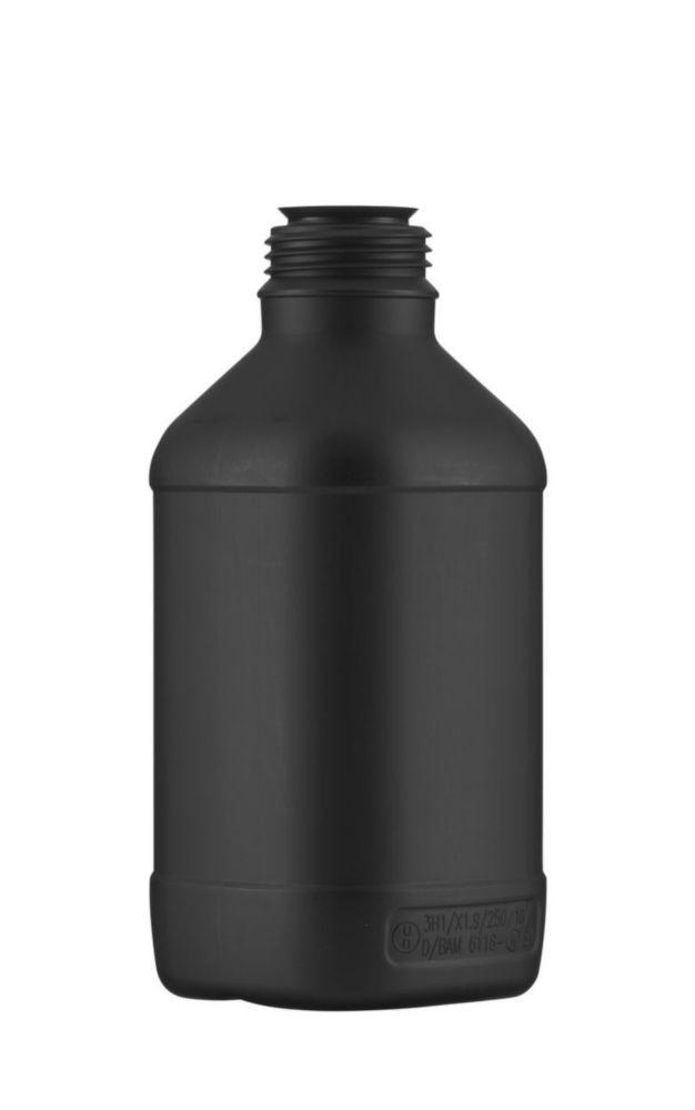 Kautex UN-Narrow Mouth Reagent Bottles 1000 mL Black HDPE Without Closure Pack of 64