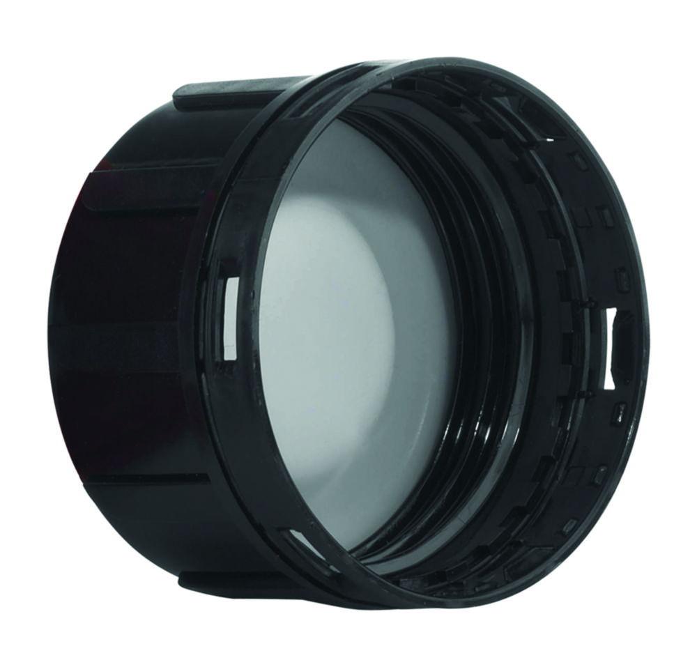 Kautex Bell Cap, Black PP with PTFE Cup-Shaped Liner & Tamper-Evident Ring, 45 mm Ø