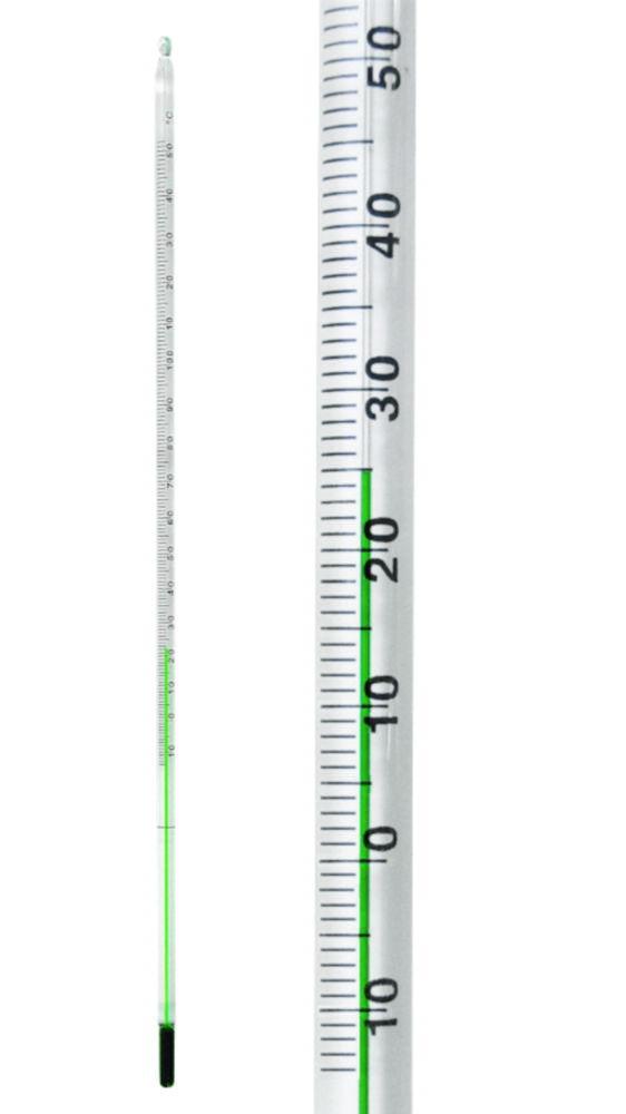 LLG Thermometers -10...+360:2°C, Solid Stem 300x5.5-6.5mm, 76mm Submergence, Environmental Friendly Liquid