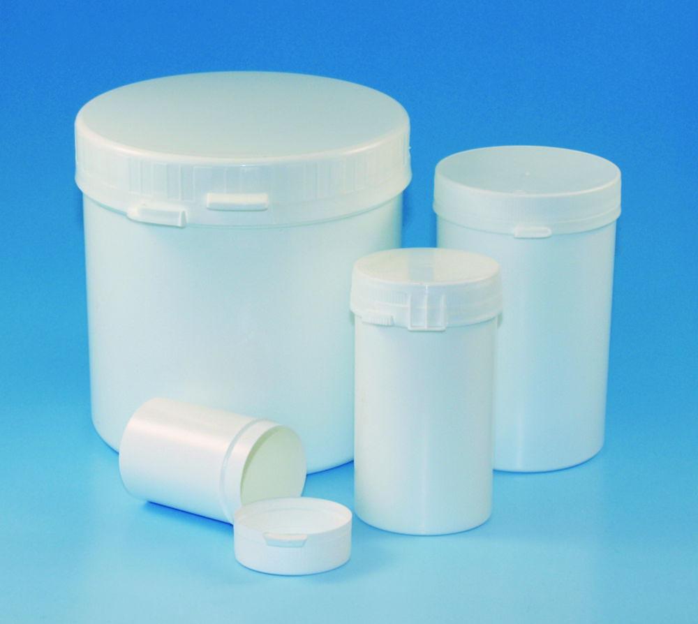 LLG Sample Containers, Round, 250 mL, PS White with LDPE Tear-Off Lid, Pack of 10