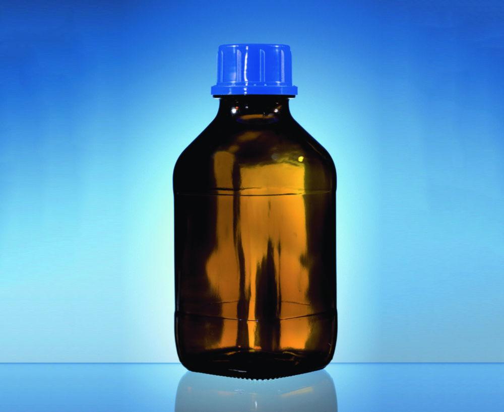 BRAND Threaded Bottle 100 mL, Amber Soda-Lime Glass, Without Coating, GL-32, With Screw Cap