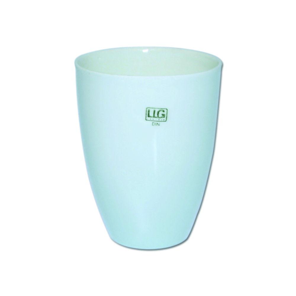 LLG Porcelain Crucible 340, DIN 35 mL, 40 mm Dia, Tall Form, Glazed