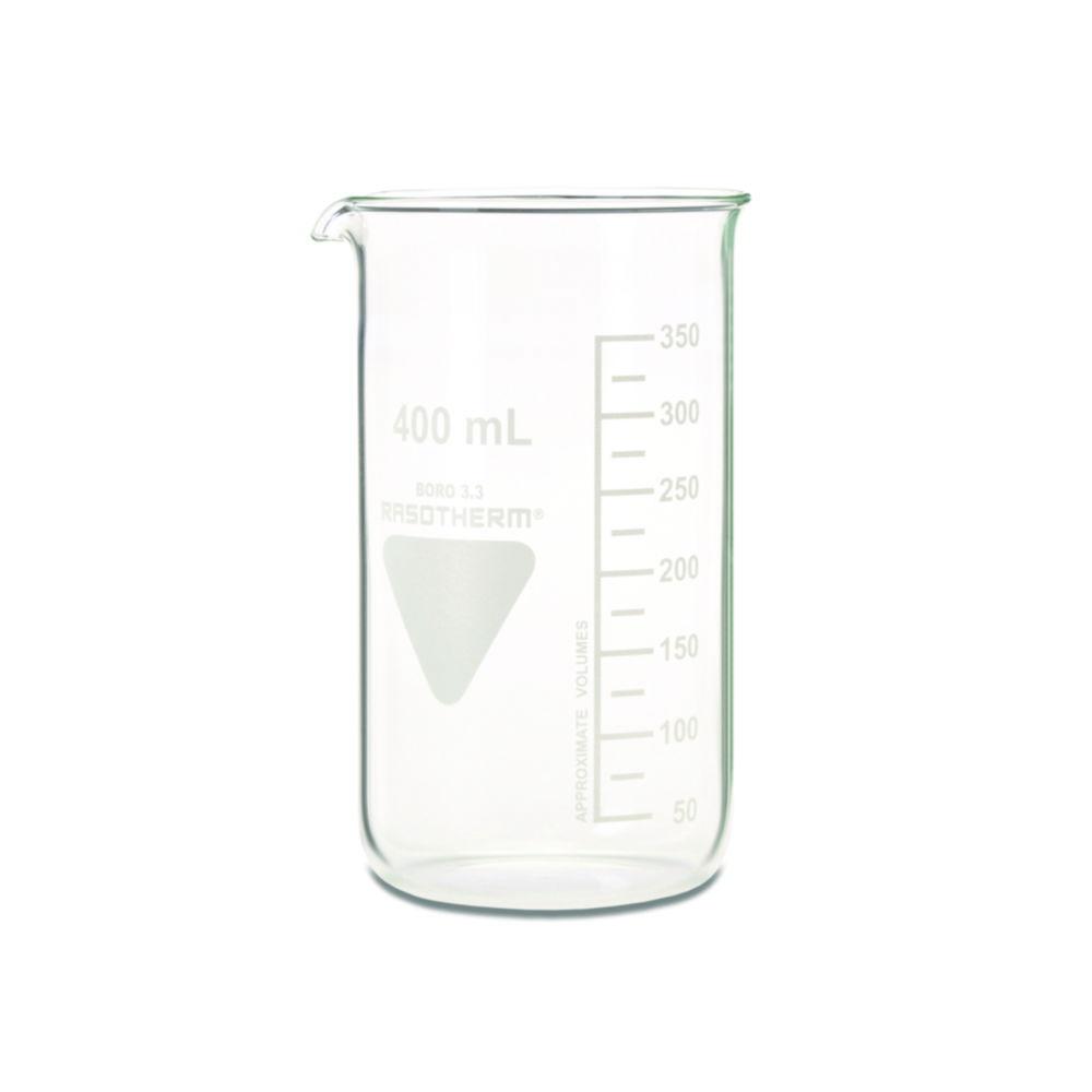 Scherf Beakers 100 ml, High Form, Boro 3.3, With Division and Spout, Pack of 10