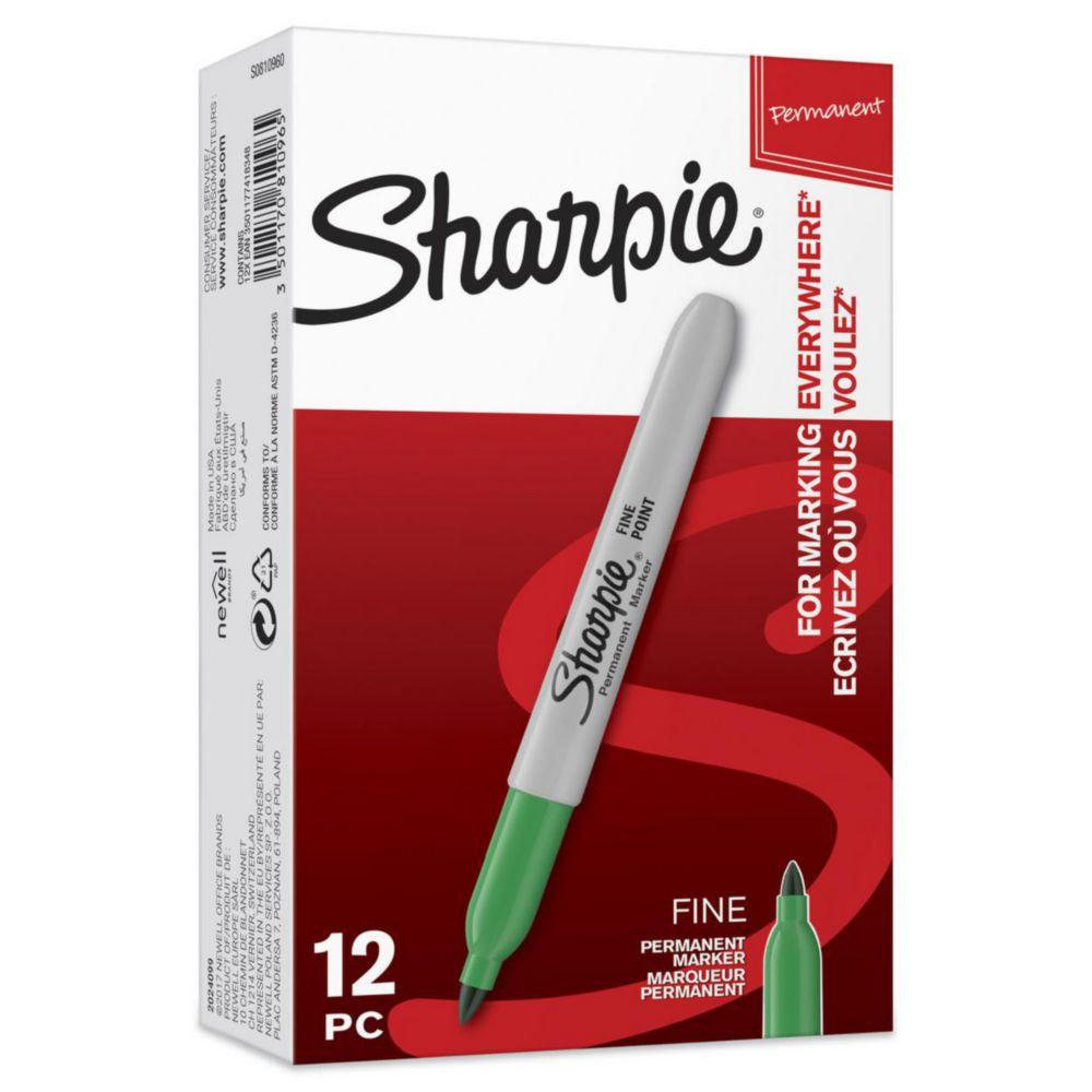 Laborbedarf Sharpie Permanent Marker Fine Round Tip Box of 12 Green