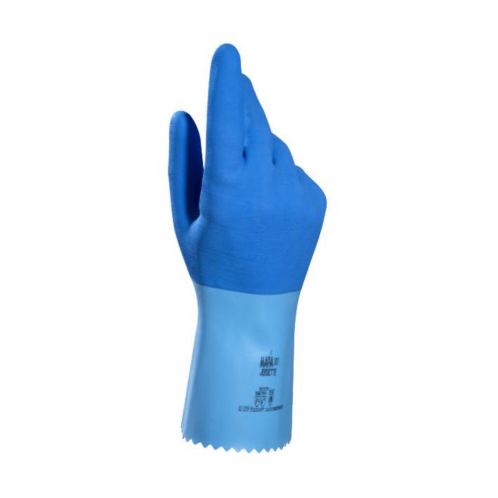MAPA Latex Gloves Jersette 301 Size 6 Blue Inside with Cotton Pair

