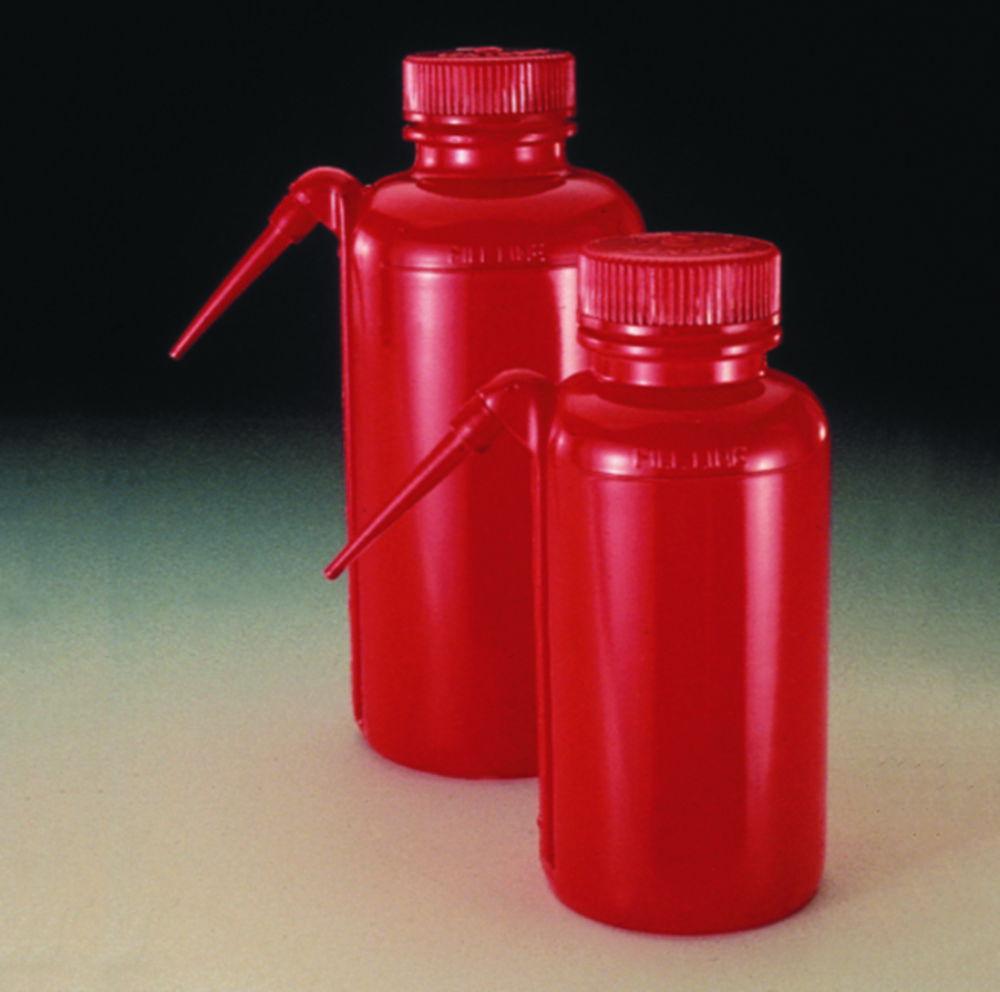 Thermo Nalgene Safety Washing Bottles, PE-LD, Red Cap, 500 ml