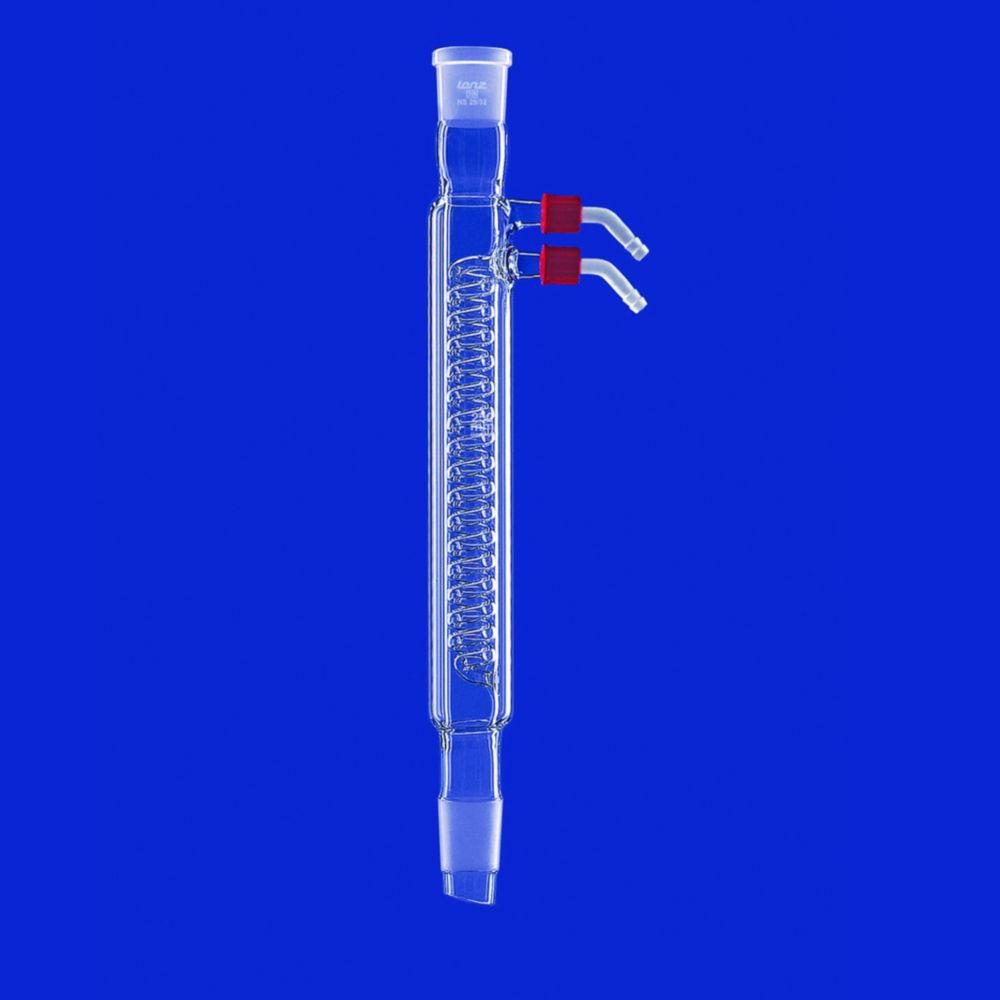 Lenz-Laborglas Coil Condensers (Double Walled), Socket/Cone NS 24/29 Jacket L. mm 250 + Water Connection GL 14

