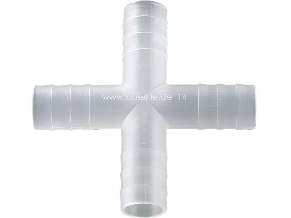 Bürkle Crossed Connector 14mm, PP Cylindrical Nozzles, Pack of 10