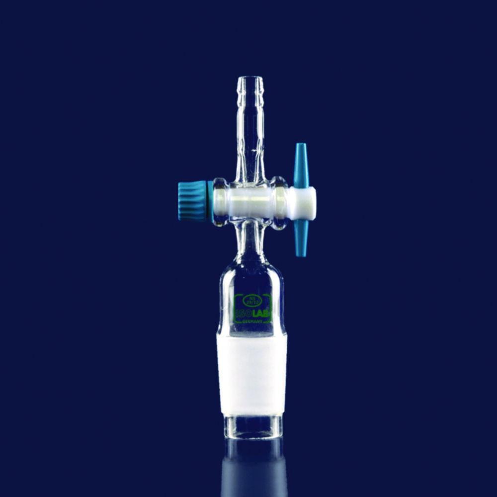 ISOLAB Adapter for Tubing with PTFE Stopcock Cone NS 14/23 Straight with Olive 8 mm Boro 3.3