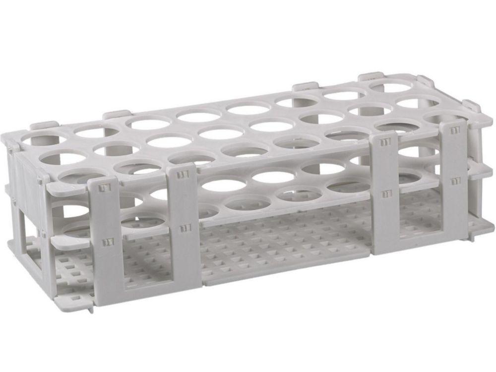 Bürkle Test Tube Rack, White, PP for 24 Glasses zp to 25mm dia. without Backing System