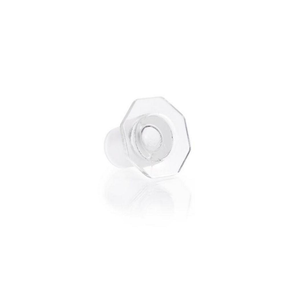 DWK Duran Glass Flat-Head Stopper, Octagonal, Clear, NS 34/34, Semi-Hollow​