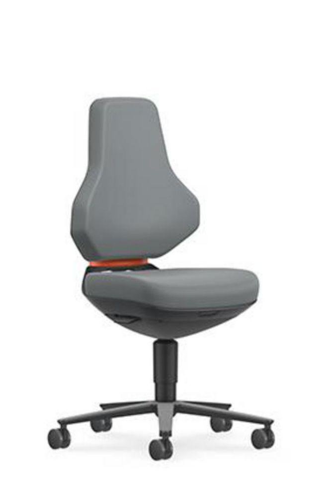Lab Chair Texon, skintec grey with castors, seat height 450-620 mm
