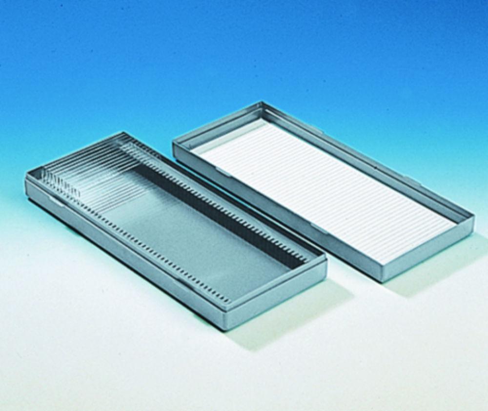 Kartell Microscope Slide Container for 50 Slides, Index Card in Lid (230x97x35mm)