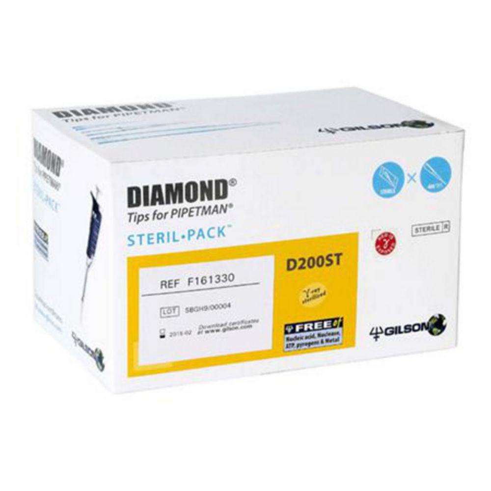 GILSON Pipette Tips D 200 ST Steril-Pack Single Wrapped, Pack of 400
