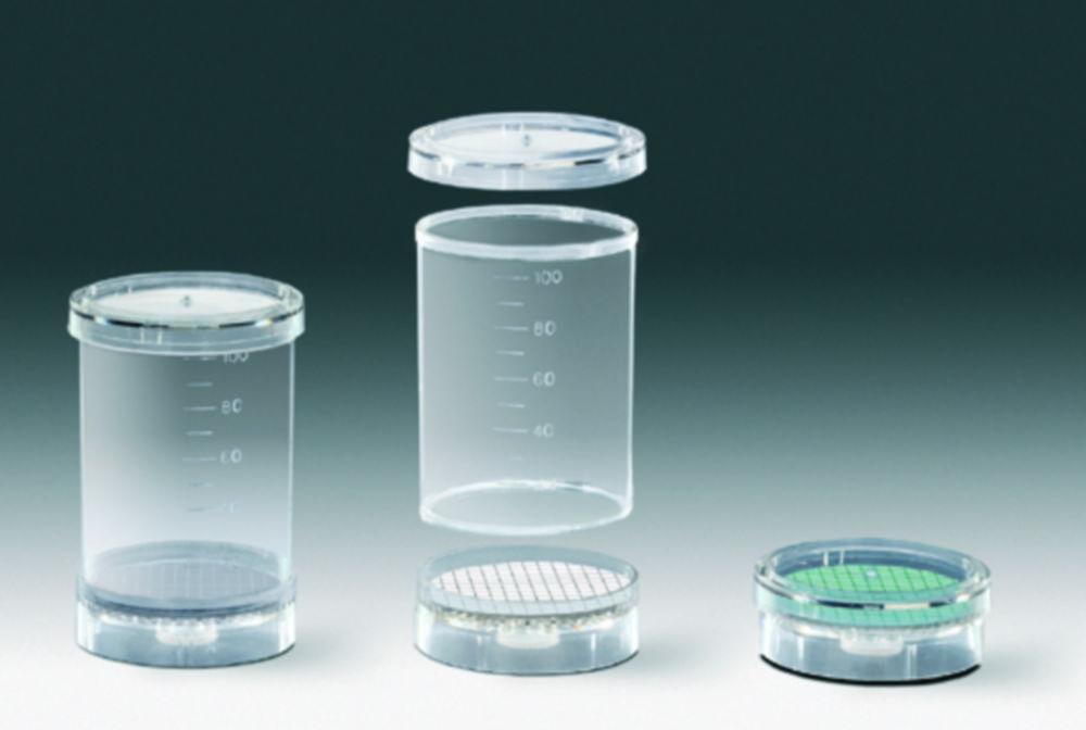 Sartorius BioSart 100 Monitors, Sterile, 100 mL, Ø 47 mm, Pore Size 0.45 µm, Grey/White, Pack of 48
