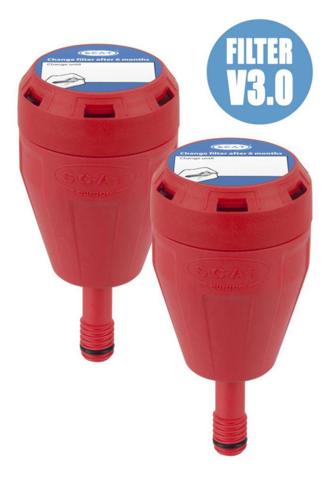 SCAT Exhaust Filter M, V3.0, Economy Package with Splash Guard and Change Label, Service Life 6 Months, Pack of 2
