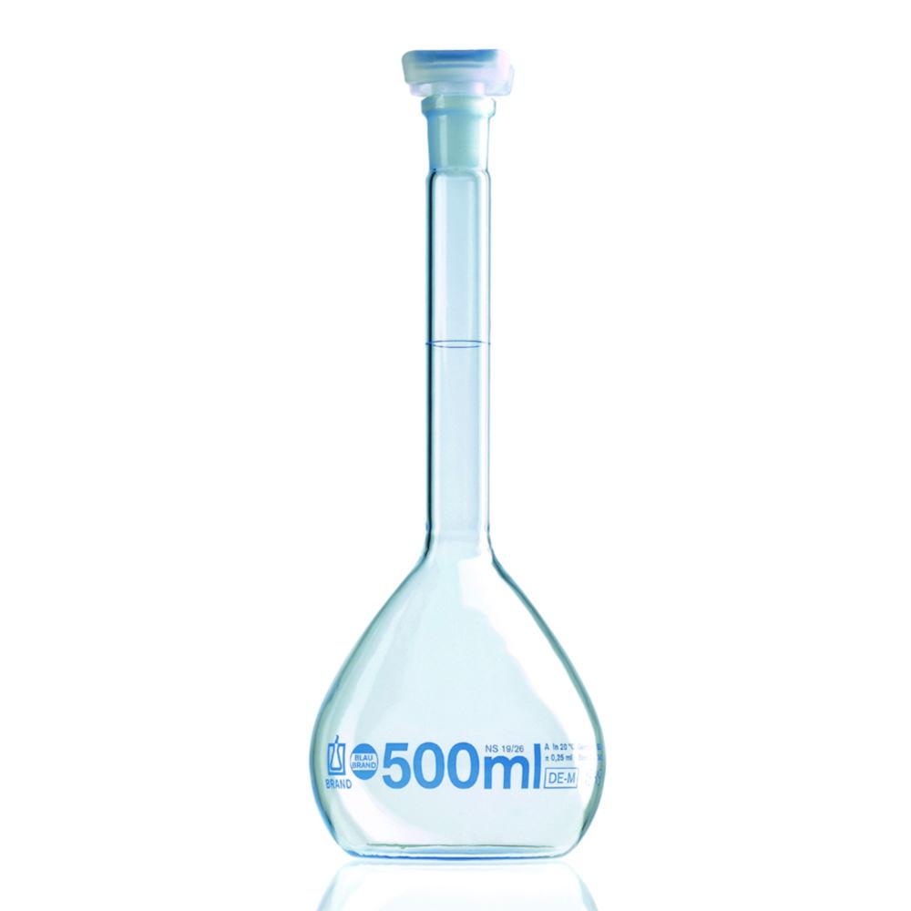BRAND Volumetric Flask Blaubrand Class A DE/M 5000ml NS 34/35 Boro 3.3 PE Stopper with Individual Certificate

