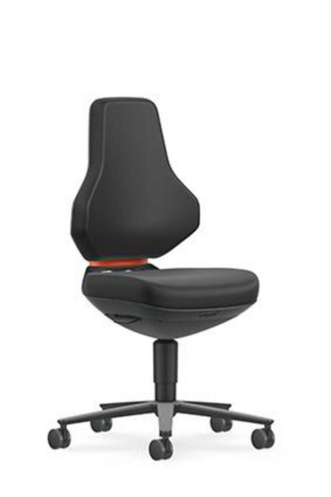 Laboratory swivel chair Texon 2 with castors Seat height 450 - 620 mm Skintec black