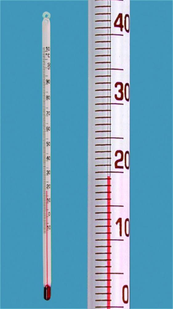 Amarell Stem Thermometer -40…+50:1°C White Backed, Red Special Liquid Length 300 mm, Immersion 76 mm


