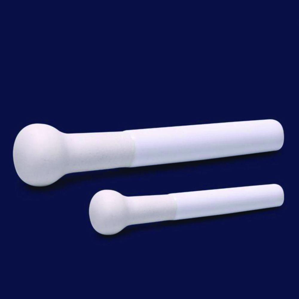 Porcellaine pestle 55 mm Ø length 210 mm, glaced, white, DIN 12906