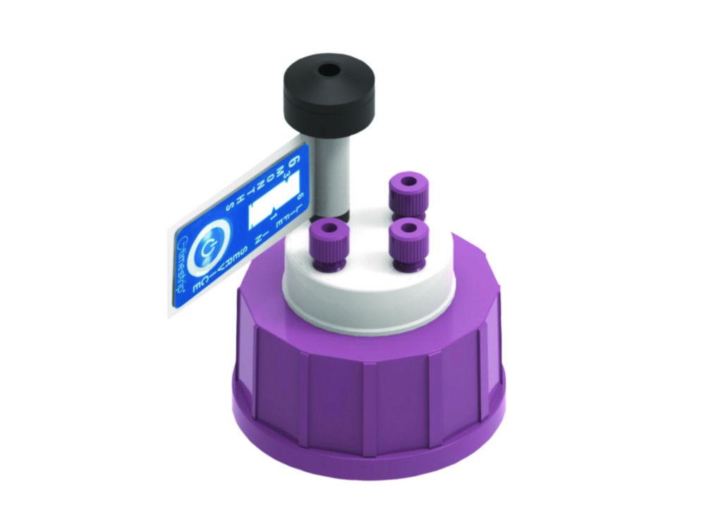 KEFO Eluent SafetyCap (GL45) with AirValve and 3x Standard ports