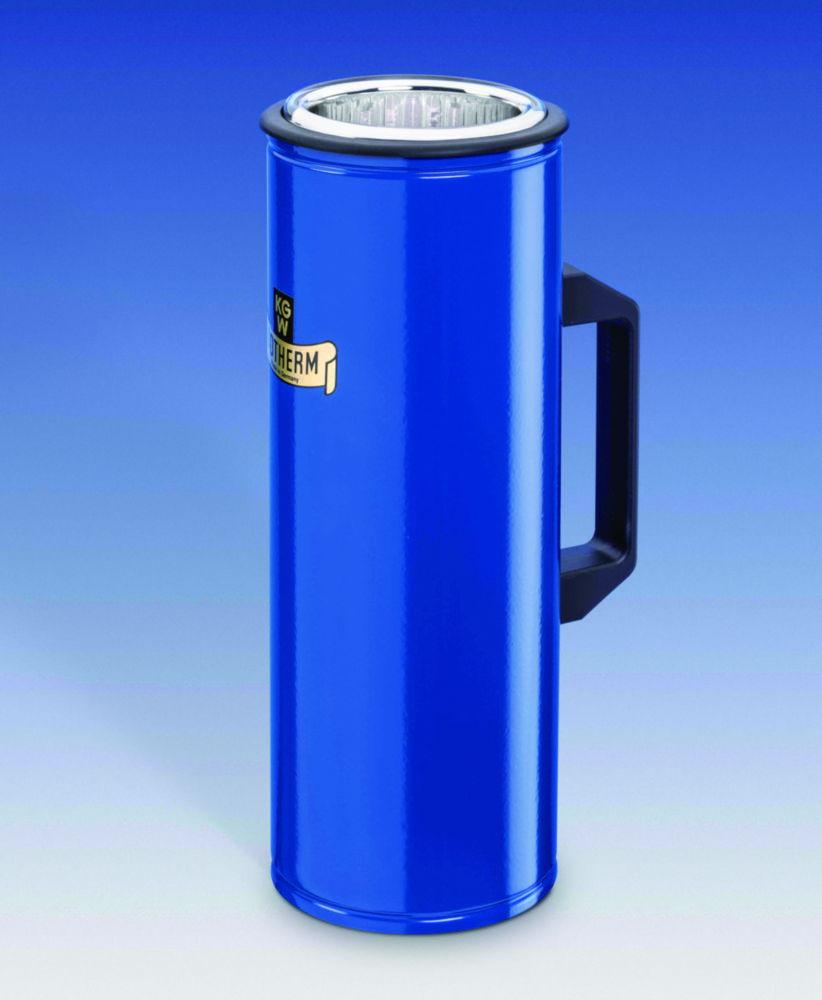 KGW Schieder Dewar Vessel Type G 10 C, 1.5 ltr., Blue Coated Protective Aluminium Casing, 345x77 mm, Cylindrical, with Handle