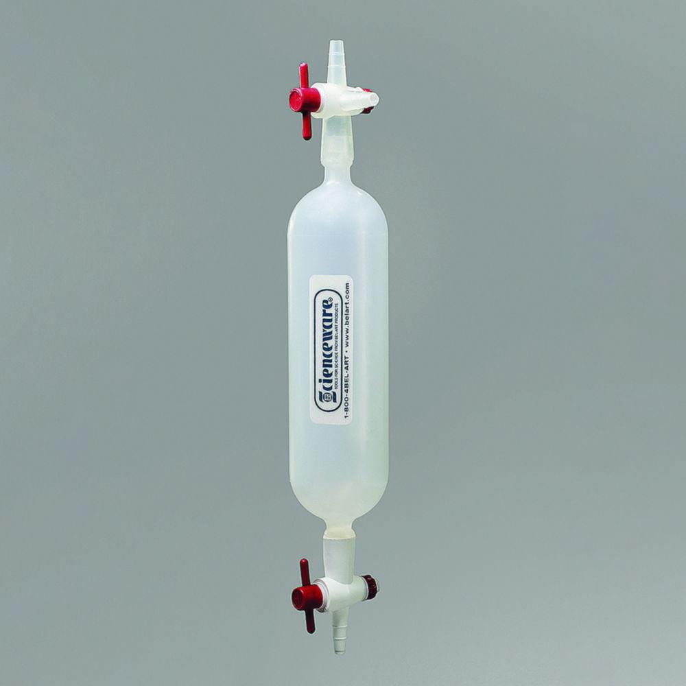 Bel-Art Gas Collecting Tubes, PP, Cap. 250 ml One End with 1-Way/One with 3-Way Stopcock Pack of 6