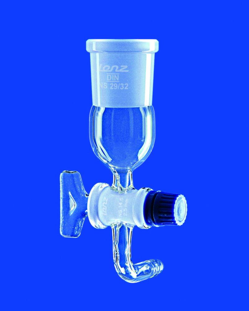 Lenz-Laborglas Bush NS 16/29, with NS Cock Rectangular Curved Olive, Hole 2.5 mm

