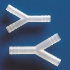 Tubing connector, PP "Y" shape, 3-4 mm