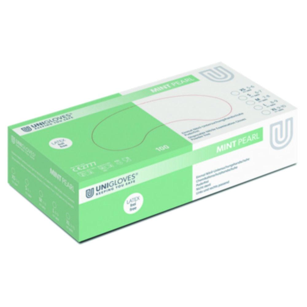 Unigloves Nitrile Gloves Mint Pearl Size L (9) Mint,latex/powder Free,Non Sterile,Rolling Edges, Micro-Roughened Finger Tips, Pack of 100